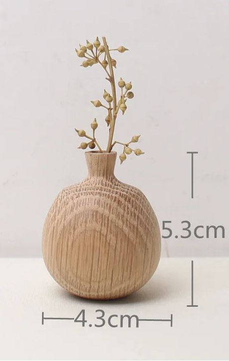 Handcrafted Black Walnut Mini Flower Vase – Solid Wood Decorative Home Ornament