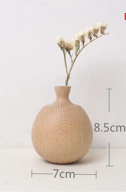 Handcrafted Black Walnut Mini Flower Vase – Solid Wood Decorative Home Ornament