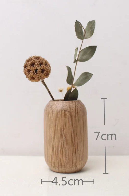 Handcrafted Black Walnut Mini Flower Vase – Solid Wood Decorative Home Ornament