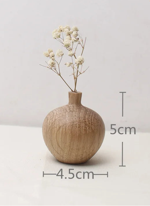 Handcrafted Black Walnut Mini Flower Vase – Solid Wood Decorative Home Ornament