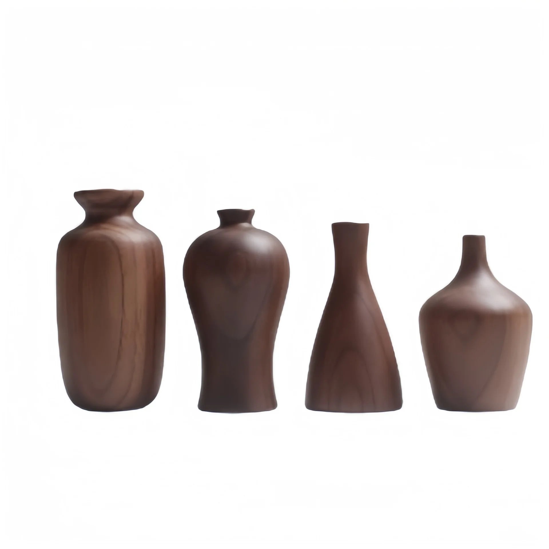 Handcrafted Black Walnut Mini Flower Vase – Solid Wood Decorative Home Ornament